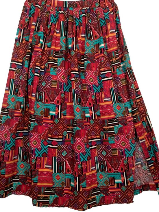 McCalls Dresses & Skirts - McCalls Skirt Small Long Maxi Southwestern Native Patchwork Tribal Print Natural